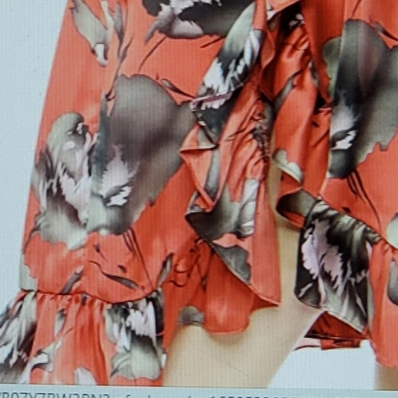 NWT Avec Les Filles Floral Ruffle Midi Dress Sz 2 - Picture 5 of 7